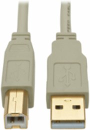 USB 2.0 A/B Cable 15 ft., Beige, Supports 480 Mbps Data Transfer