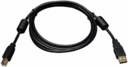 USB 2.0 A/B Cable with Ferrite Chokes, 3 Ft, Gold Plated Connectors