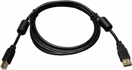 6 ft USB 2.0 A/B Cable with Ferrite Chokes, Gold Plated Connectors