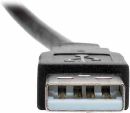 USB 2.0 Panel Mount Extension Cable 1 ft, Angled Connector, 480 Mbps