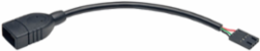 USB 2.0 A Female to 4-PIN IDC Header Cable, 6 Inch length