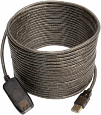 USB 2.0 Active Extension Cable 25 ft, 480 Mbps, Gold Plated Connectors