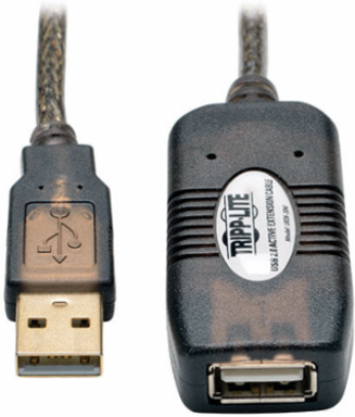 USB 2.0 Active Extension Repeater Cable, 20M (65 ft.), Black, High Speed