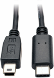USB 2.0 5-Pin Mini-B to USB-C Cable, 6 Ft, Male/Male, 480Mbps