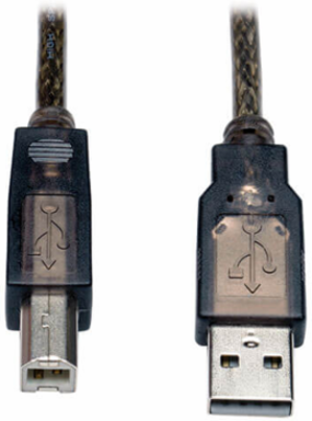 USB 2.0 A/B Active Repeater Cable, 25 ft., Black, 3-Year Warranty