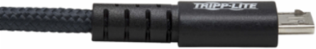 Heavy Duty USB-A to USB Micro-B Cable, 3 ft., UHMWPE, Aramid Fiber, Gray