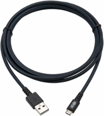 Heavy Duty USB-A to Micro-B Cable, 6 ft, USB 2.0, UHMWPE & Aramid Fiber, Gray