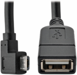 Micro USB to USB OTG Host Adapter Cable 6 Inch, Nickel-Plated Connectors