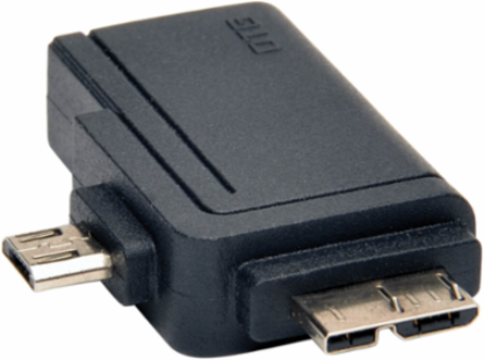 2-in-1 USB OTG Adapter, USB 3.0 Micro B Male, USB 2.0 Micro B Male to USB A Female