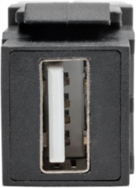 USB 2.0 All-in-One Keystone Panel Mount Angled Coupler, Black