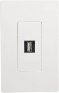 USB 2.0 All-in-One Keystone Panel Mount Angled Coupler, Black