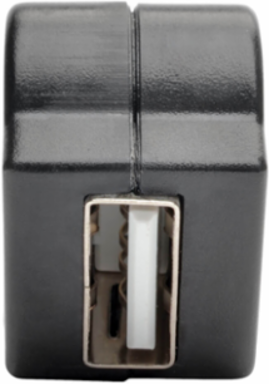 USB 2.0 All-in-One Keystone Panel Mount Angled Coupler, Black