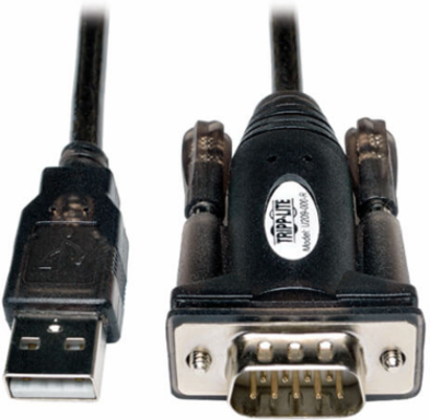 USB-A to RS232 (DB9) Serial Adapter Cable, 5 ft., Black, Male to Male
