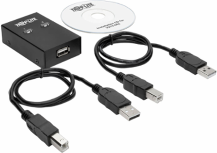 2-Port USB 2.0 Peripheral Sharing Switch, High Speed, Pushbutton & Hotkey Control
