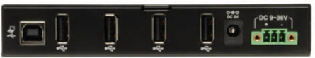4-Port USB 2.0 Hub with 15 kV ESD Protection, Metal Housing, 480 Mbps Speed