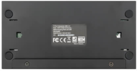 Industrial-Grade USB 2.0 Hub, 7-Port, 15 kV ESD Immunity, Metal Housing, Wall/DIN Mountable