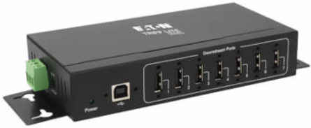 Industrial-Grade USB 2.0 Hub, 7-Port, 15 kV ESD Immunity, Metal Housing, Wall/DIN Mountable