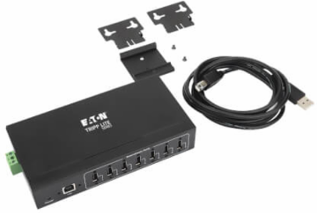 Industrial-Grade USB 2.0 Hub, 7-Port, 15 kV ESD Immunity, Metal Housing, Wall/DIN Mountable