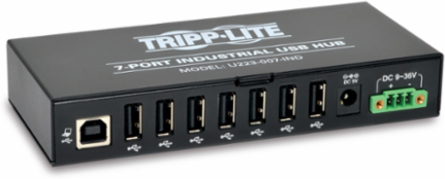 7-Port Industrial-Grade USB 2.0 Hub, Metal Housing, 15 kV ESD Immunity, 1 ft