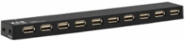 USB 2.0 Hub, 10-Port, with Power Supply and International Plug Adapters