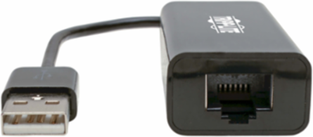 USB 2.0 Ethernet NIC Adapter, 10/100 Mbps, RJ45, Plug and Play, Black