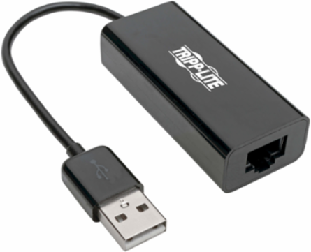 USB 2.0 Ethernet NIC Adapter, 10/100 Mbps, RJ45, Plug and Play, Black