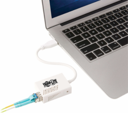 USB 2.0 Ethernet NIC Adapter, 10/100 Mbps, Multimode Fiber, LC Connector