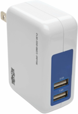 2-Port USB Wall Charger, 5V 3.4A, Compact Folding Design