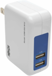 2-Port USB Wall Charger, 5V 3.4A, Compact Folding Design