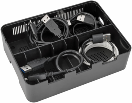 5-Port USB Charging Station, 12V 4A, 48W Output with Device Storage