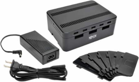 5-Port USB Charging Station, 12V 4A, 48W Output with Device Storage