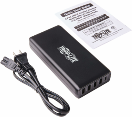 5-Port USB Charging Station, 110W Max, 4 USB-A & 1 USB-C PD 3.0
