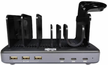 120W Multi-Device Charging Station, 60W USB-C, 2x 20W USB-C, 3x USB-A Ports, with Storage