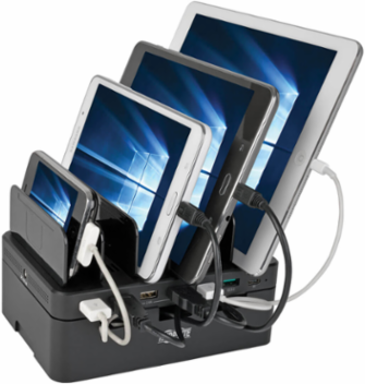 7-Port USB Charging Station, 15V 4A Output, Quick Charge 3.0, USB-C