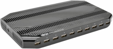 10-Port USB Charging Station, 12V 8A Output, Adjustable Storage