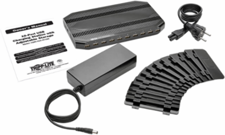10-Port USB Charging Station, 12V 8A Output, Adjustable Storage
