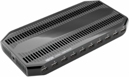 10-Port USB Charging Station, 12V 8A Output, Adjustable Storage