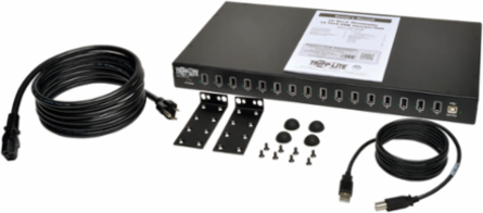 16-Port USB Charging Station, 5V 40A / 200W, Sync Capable, Steel
