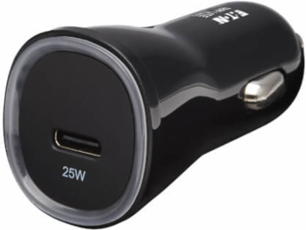Car Charger, USB-C, 25W PD 3.0, Black