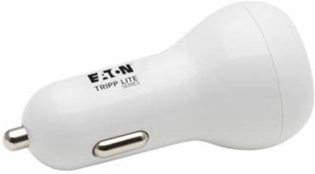 Car Charger, Dual-Port, 30W PD, USB-C (18W) & USB-A (12W), USB-C to Lightning Cable, White