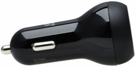 Car Charger, Dual-Port, 39W, USB-C (27W) PD 3.0, USB-A (12W), Black