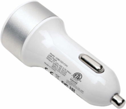 Dual-Port USB Car Charger - 27W USB Type C & 5W USB Type A, UL 2089