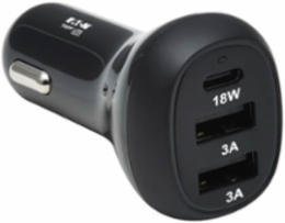 Car Charger, 3-Port, 36W Max - USB-C PD 3.0 Up to 18W, 2 USB-A QC 3.0 Up to 36W, Black