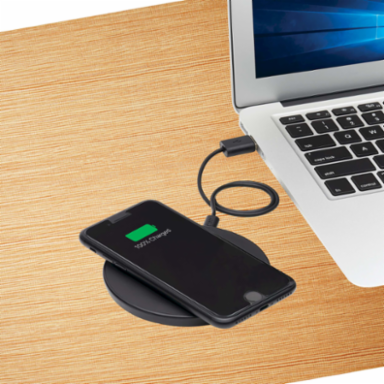 Wireless Phone Charger 10W, Qi Certified, 4.12 x 4.12 Inch, Black