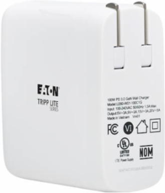 Wall Charger, Compact, 1-Port USB-C, GaN Technology, 100W PD 3.0, White