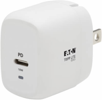 USB-C Wall Charger with USB-C to Lightning Cable, 18W PD Charging, GaN Technology, White