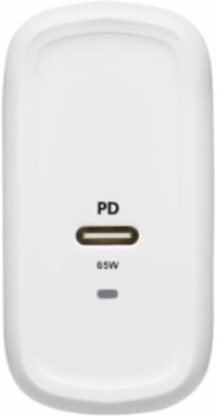 USB-C Wall Charger, GaN Technology, 65W PD Charging, White