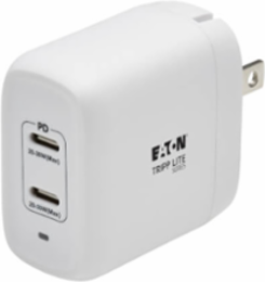 Dual-Port USB-C Wall Charger, GaN Technology, 40W PD Charging (20W+20W or 30W), White