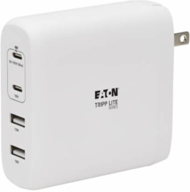4-Port USB Wall Charger, GaN Technology, 100W PD Charging, 2 USB-C & 2 USB-A, White