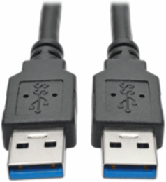 USB 3.0 SuperSpeed A/A Cable, Black, 3 Inch, 5 Gbps Data Transfer